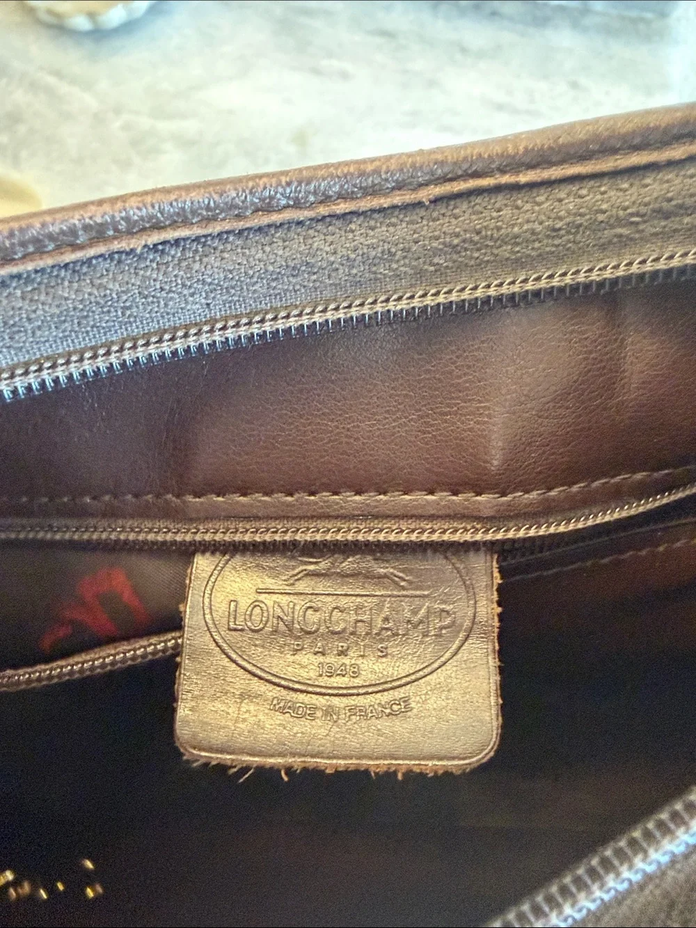 Longchamp Vintage Roseau Pebbled Leather Brown Hobo Purse - Picture 10 of 10